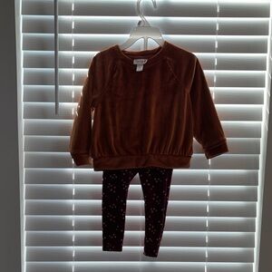 Orange Toddler Sweatshirt and Acorn Leggings Set